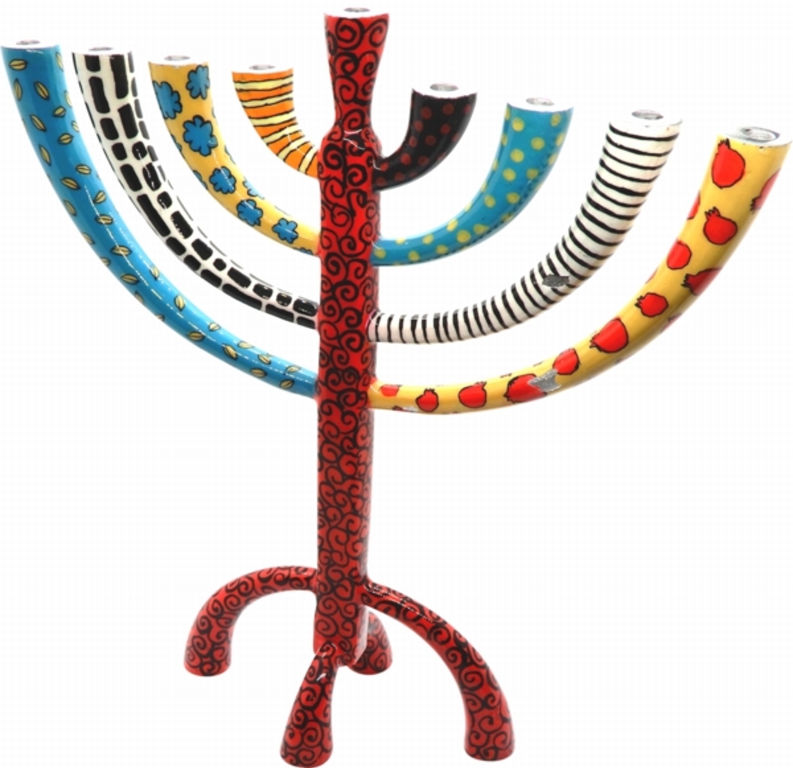 חנוכייה זרועות קלאסית בורדו