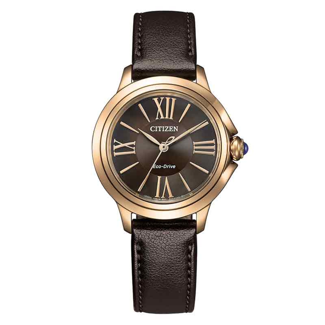 שעון CITIZEN סולארי לאישה רצועת עור דגם CIEM116309X