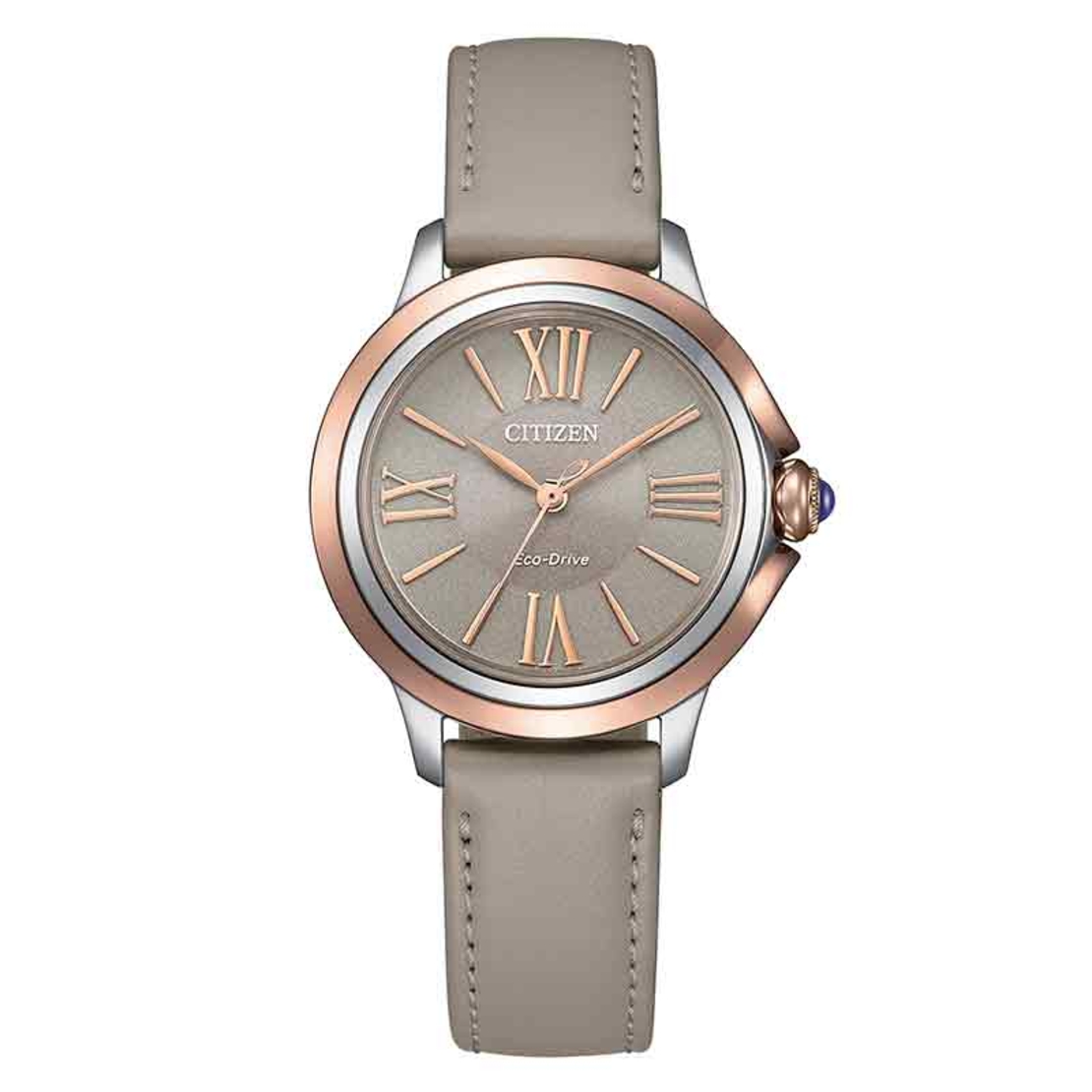 שעון CITIZEN סולארי לאישה רצועת עור דגם CIEM116601Z