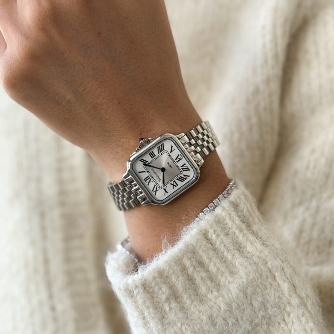 שעון יד לאישה כסוף – METRO