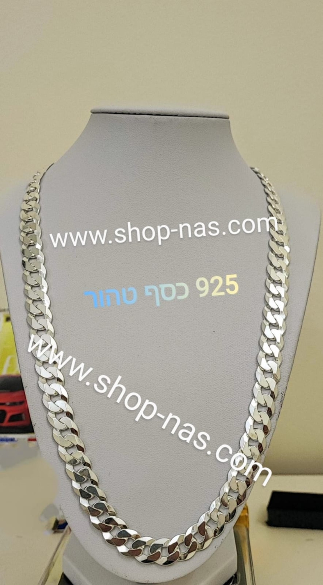 שרשרת עבה כסף לבן 925