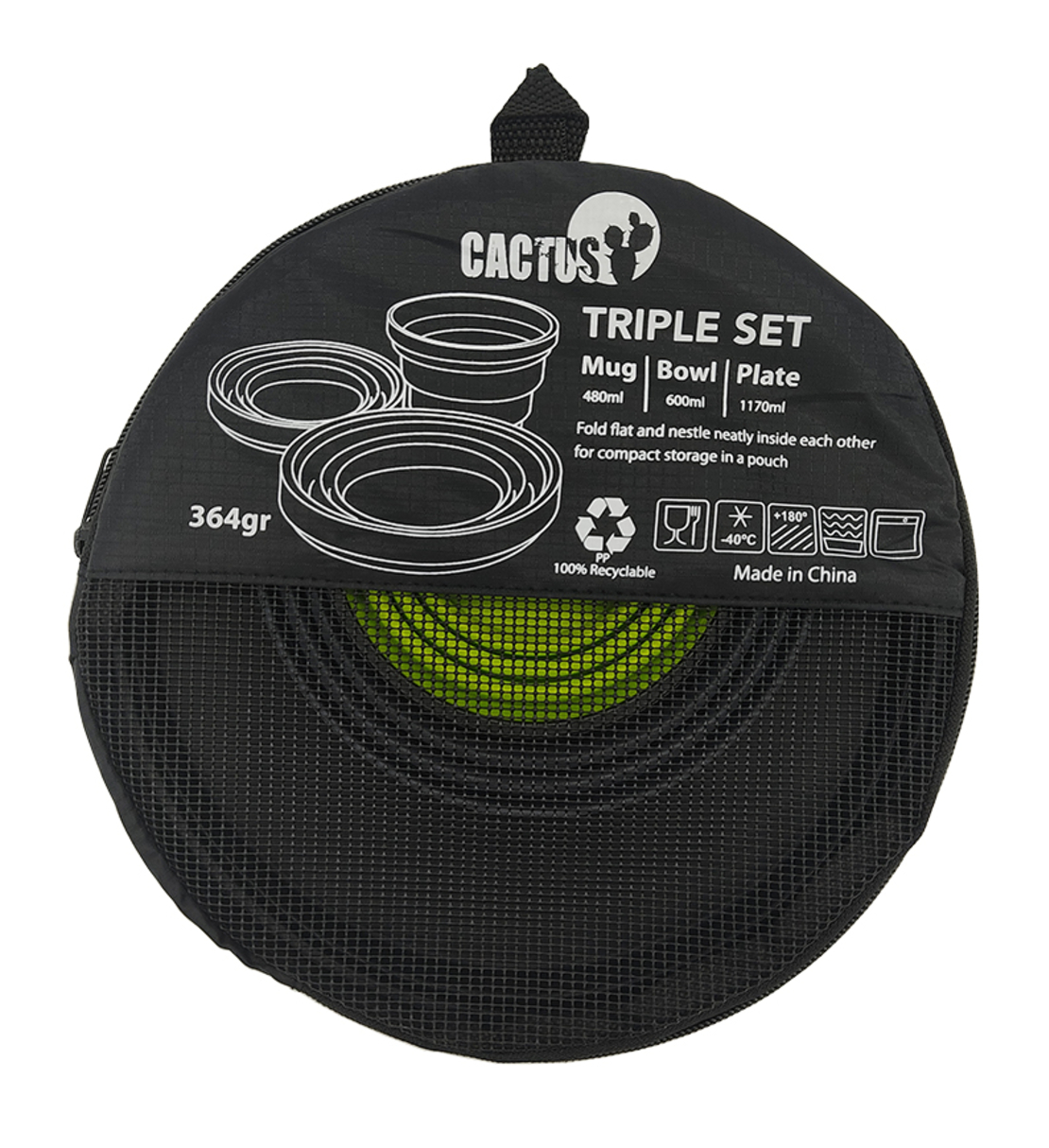 סט כלי אוכל רב פעמיים סיליקון CACTUS