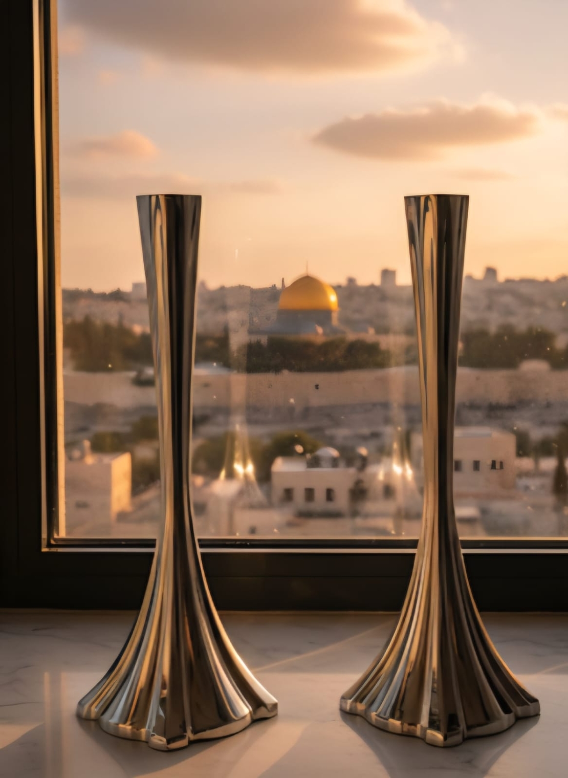 פמוטי פרינס קמור כסף טהור