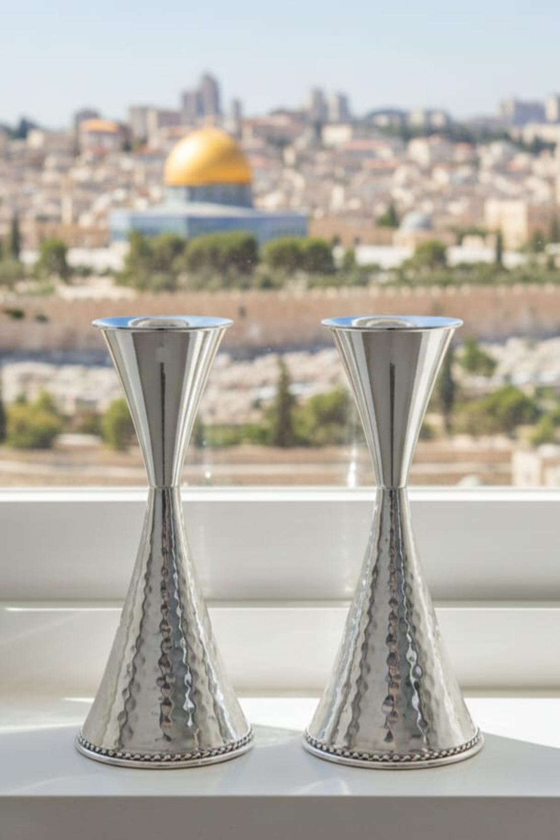 פמוטי שעון חול M כסף טהור