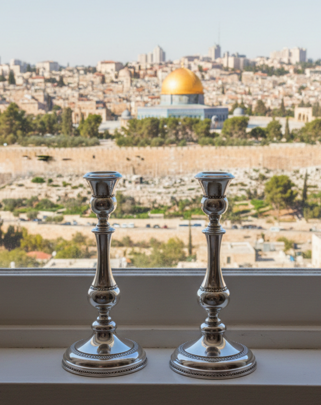 Pure silver apple candlesticks