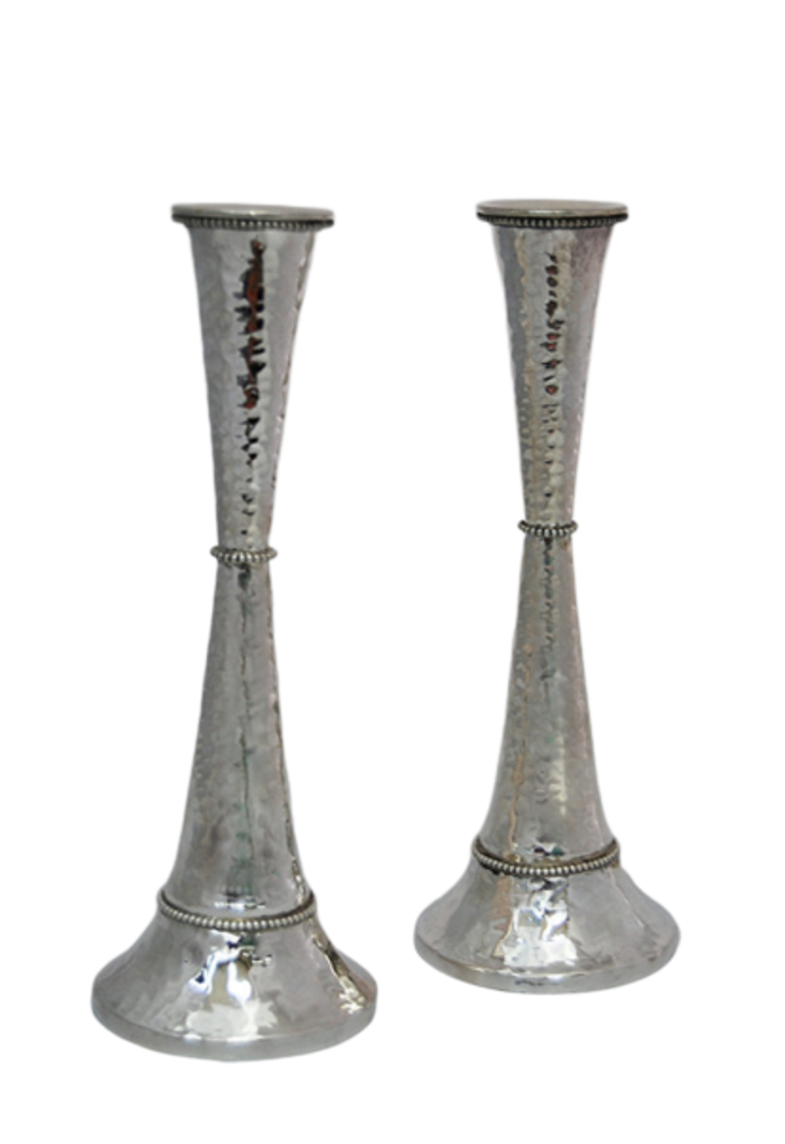 pure silver Gil hammer candlesticks 2 sizes