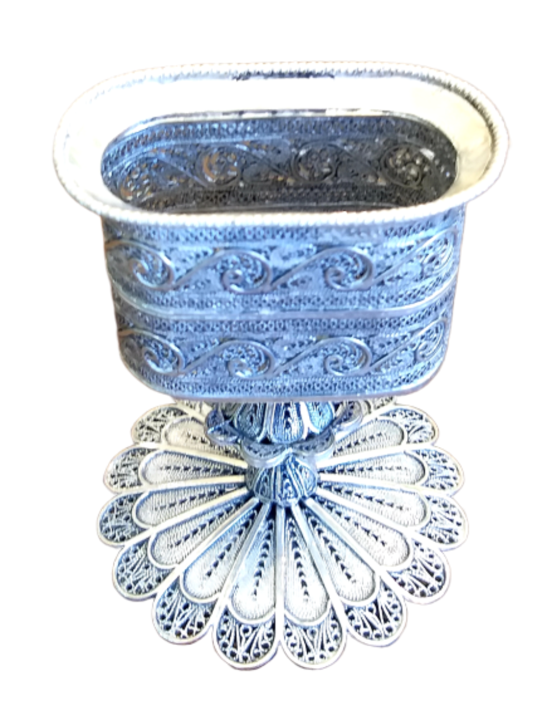 Havdala pure silver filigree candle stand