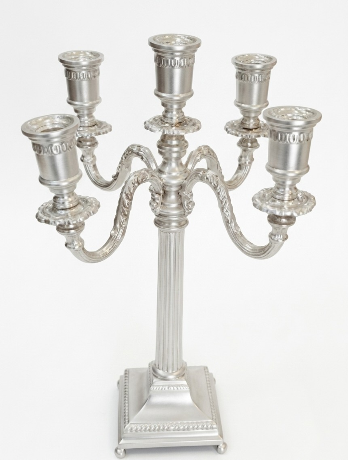 candelabra 5 branch for Shabbat and holidays in an antique design made of pure silver