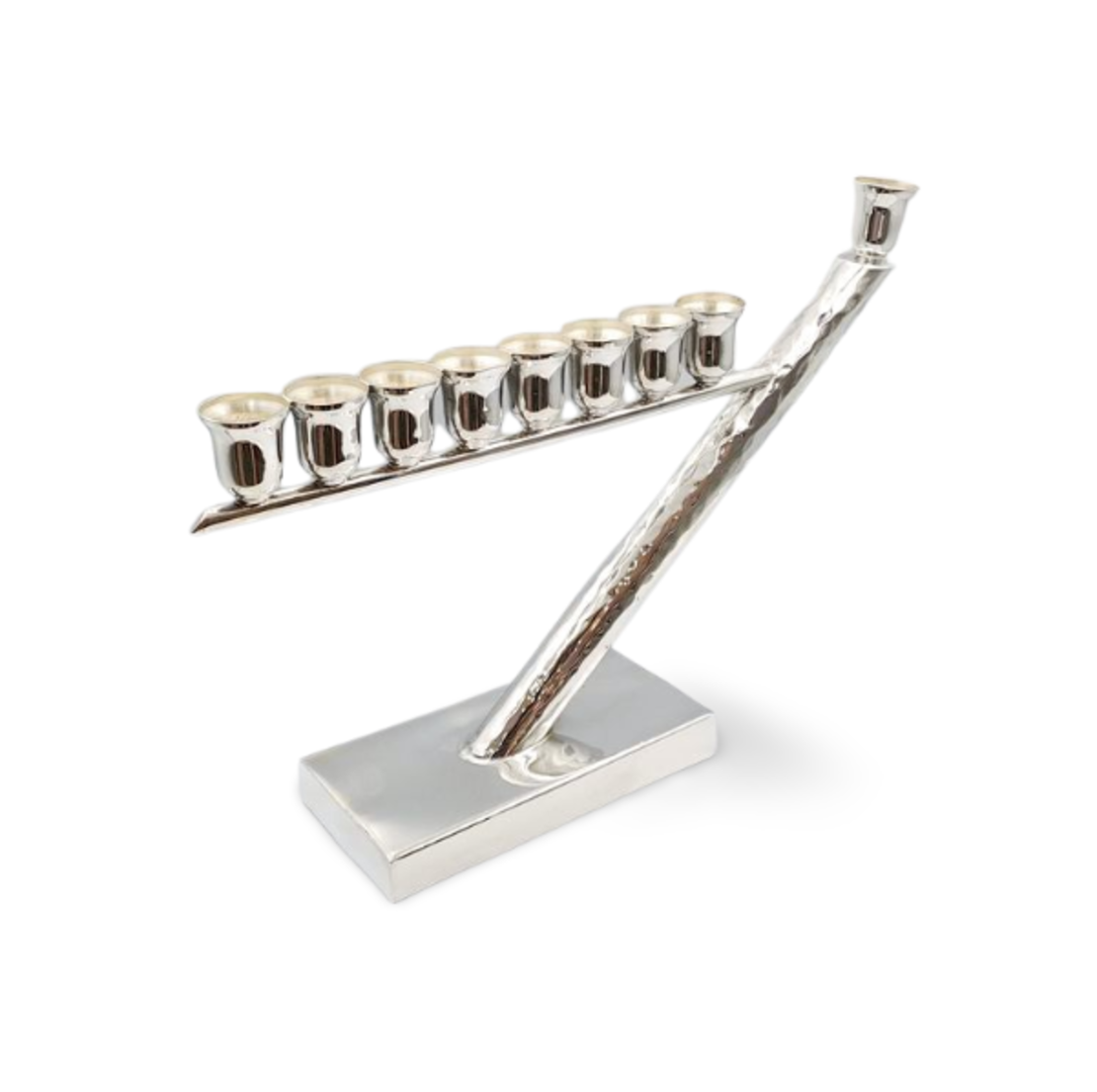 modern sterling silver menorah