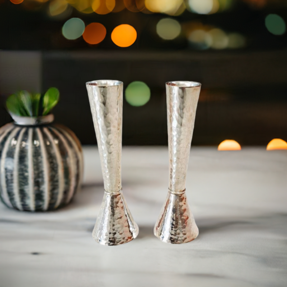 pure silver mini cone candlesticks