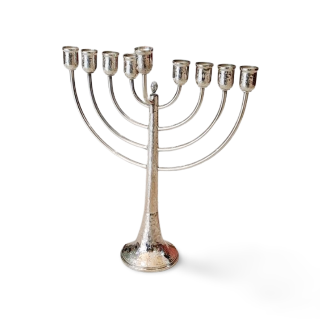 חנוכיה קשתות פטיש כסף טהור