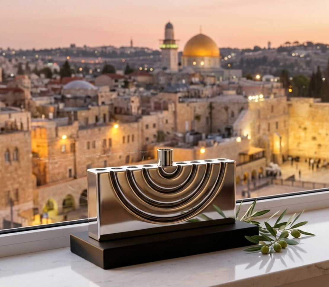 חנוכיה מיני מוזיאון כסף טהור