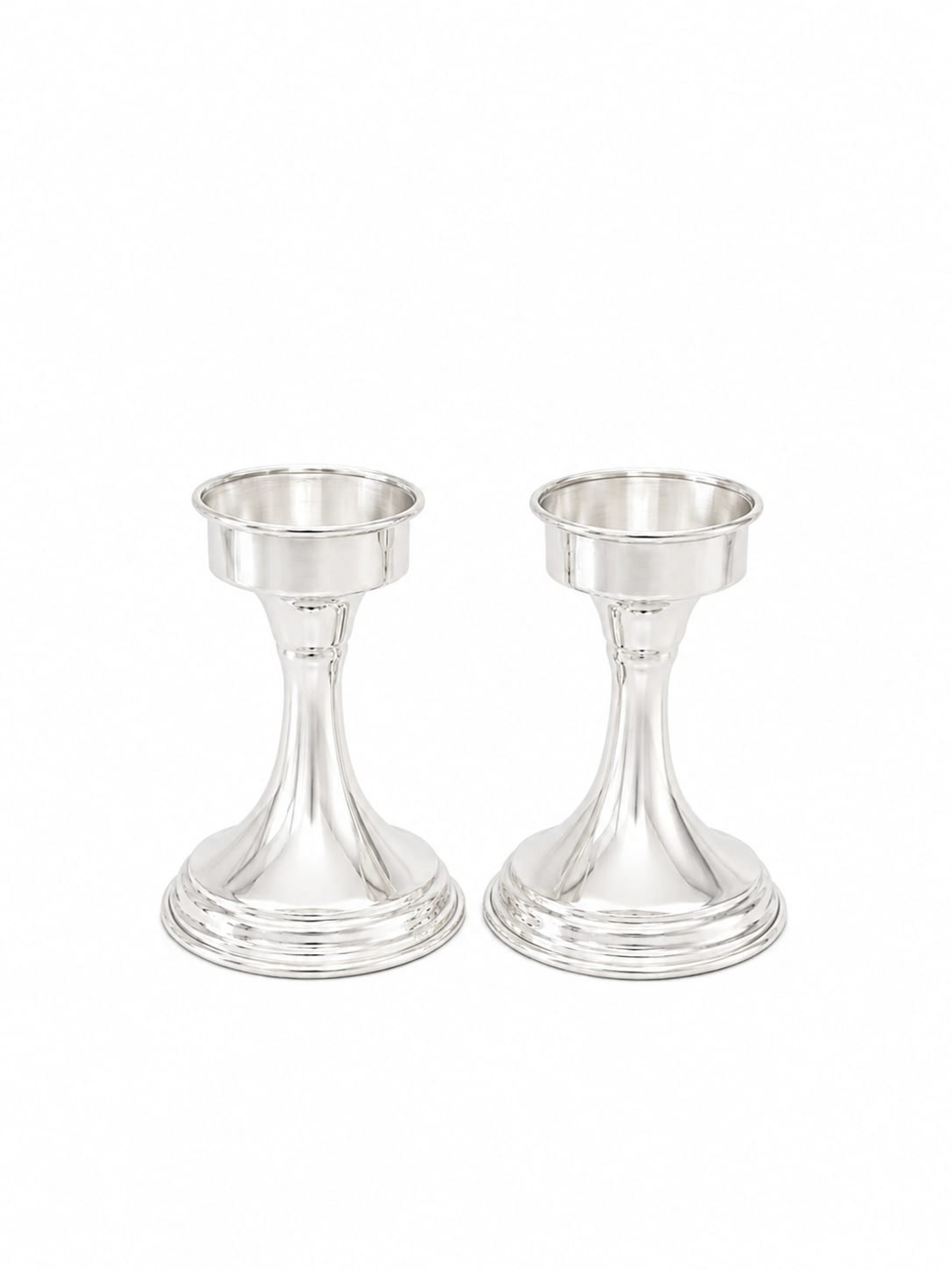 Handmade pure silver tealight candle holders