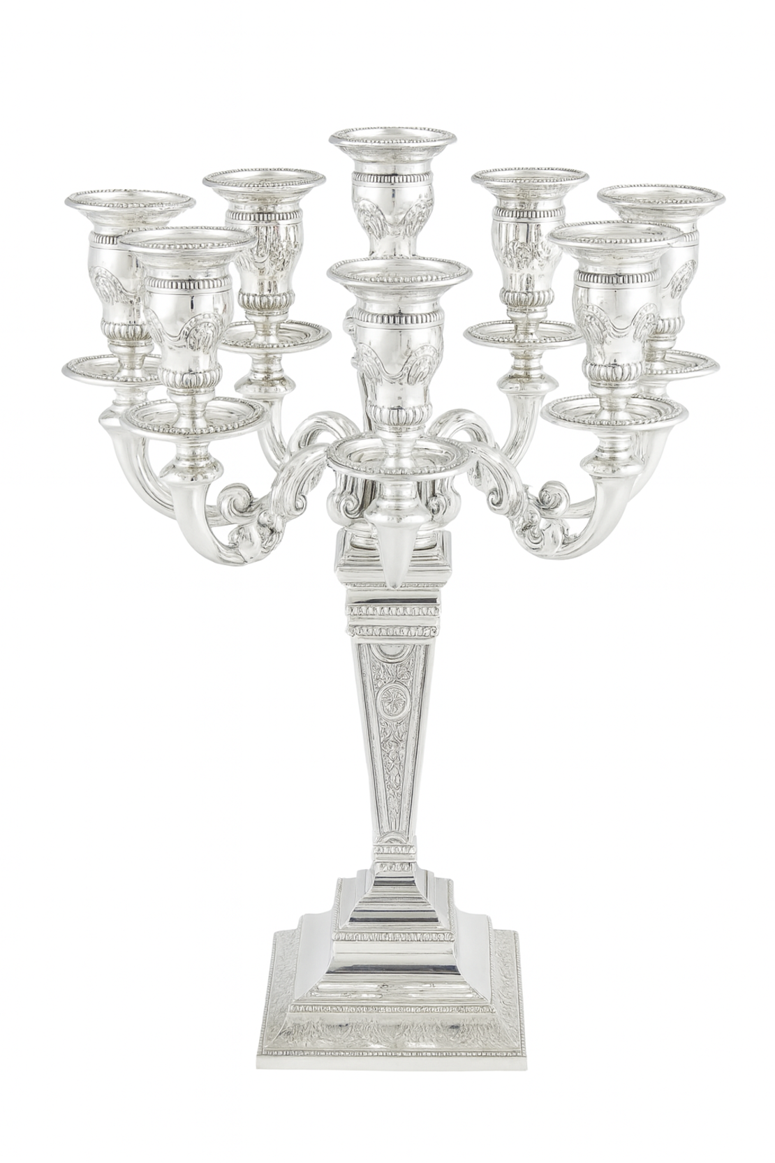 Hungarian candelabra 9 branches pure silver