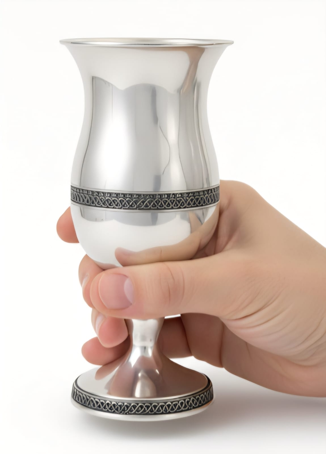 Pure Silver Kiddush Set Belly Cup