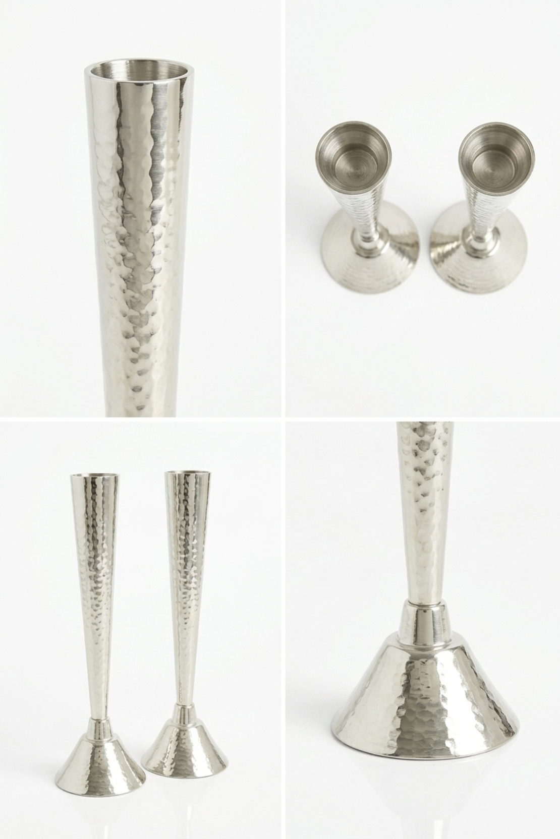 Candlesticks with an exclusive and luxurious design pure 925 silver, handmade from different angles