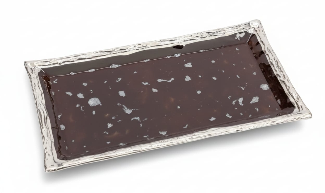 מגש פיני זכוכית שחורה