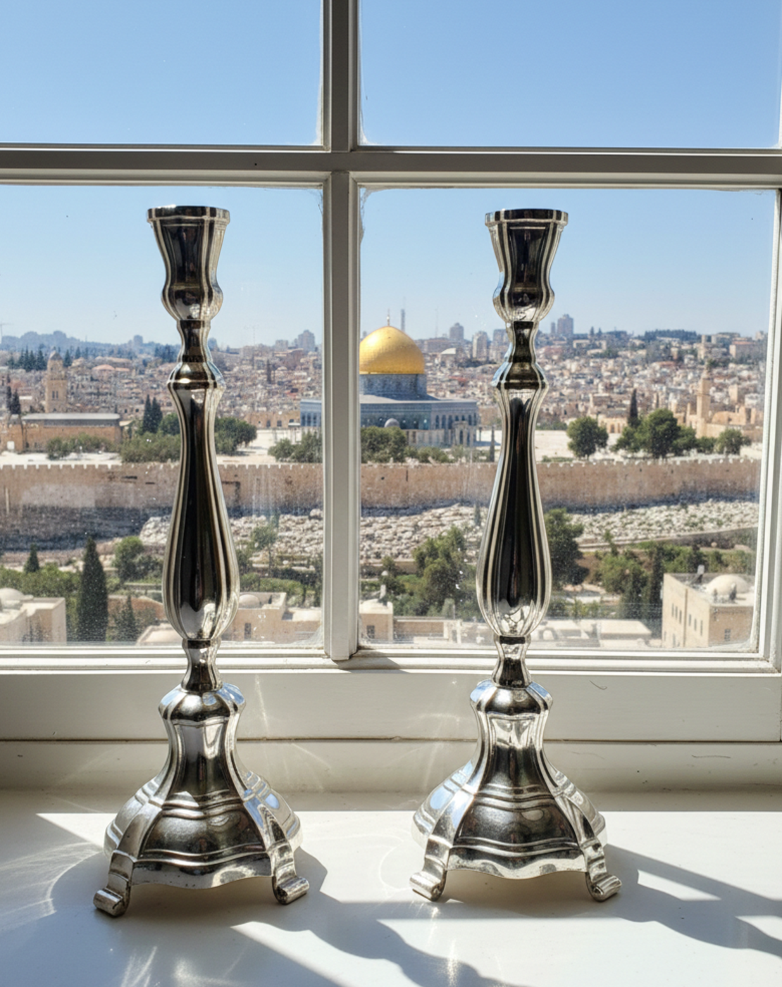 Amadeo M pure silver candlesticks