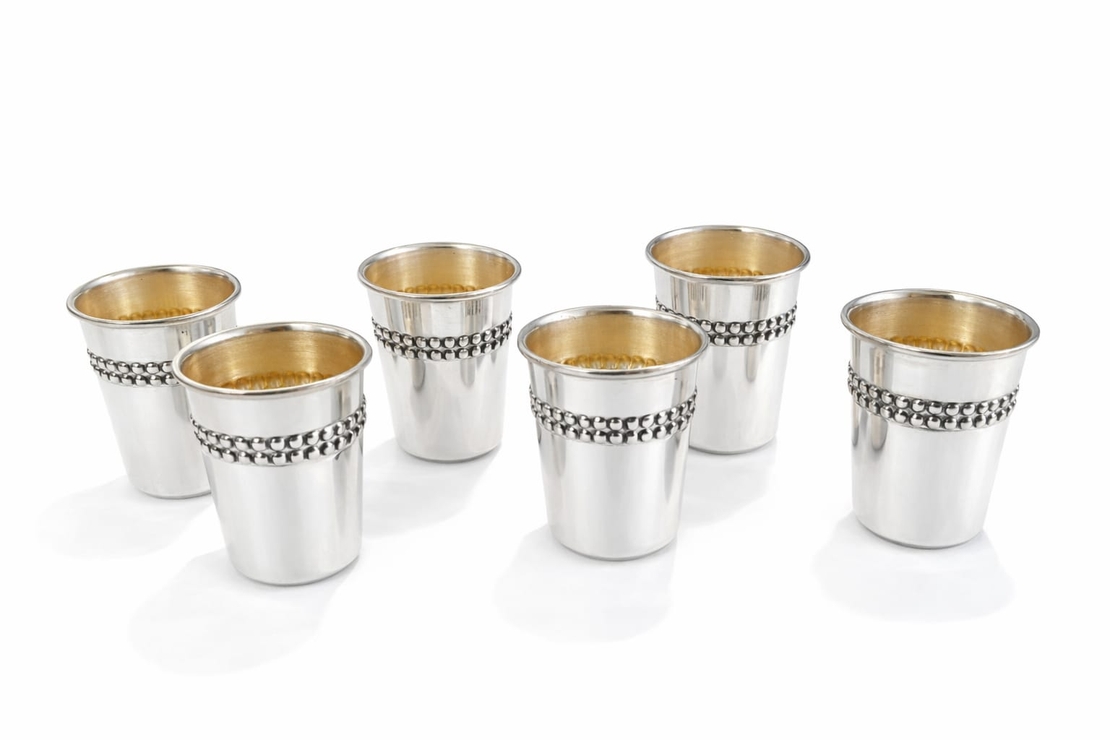 Pure silver Pearls liqueur set