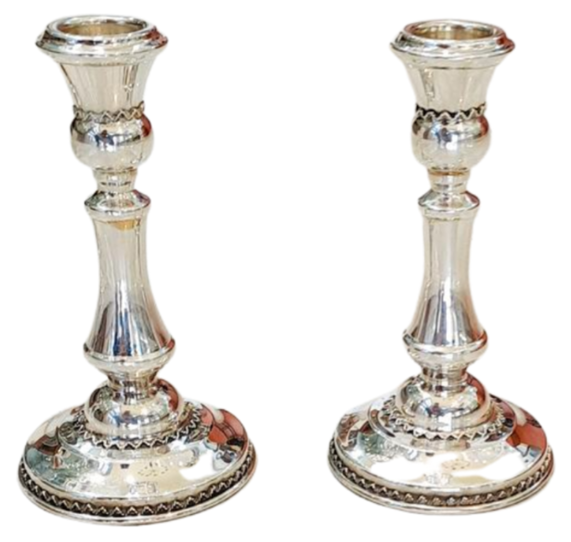 Pure silver apple mini candlesticks