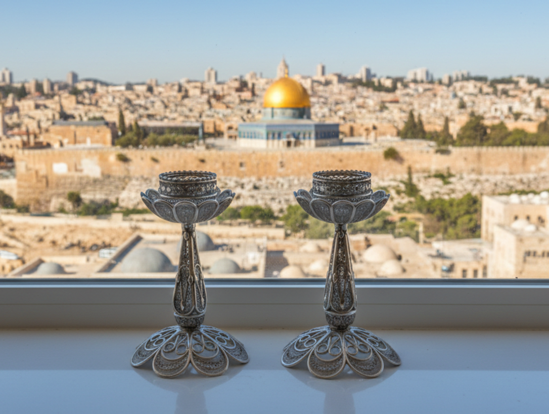 pure silver stand flower candlesticks