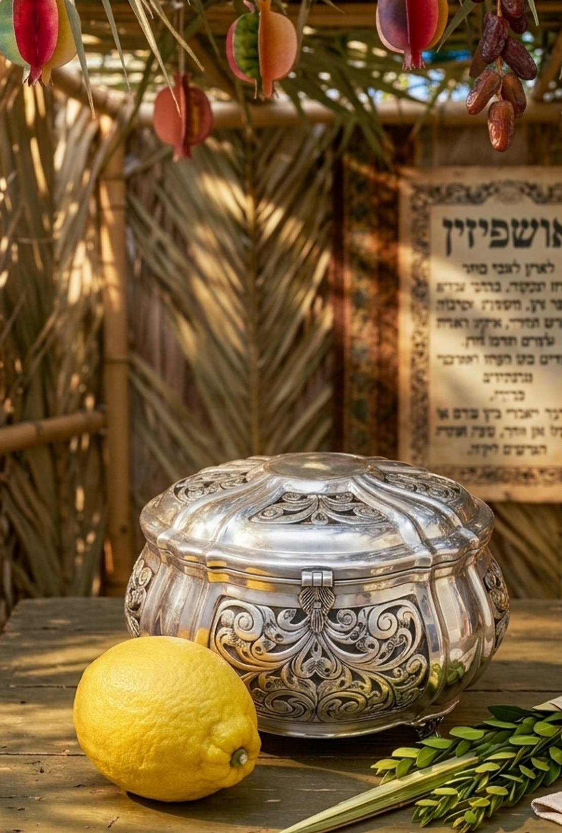 sawn pure silver Etrog box