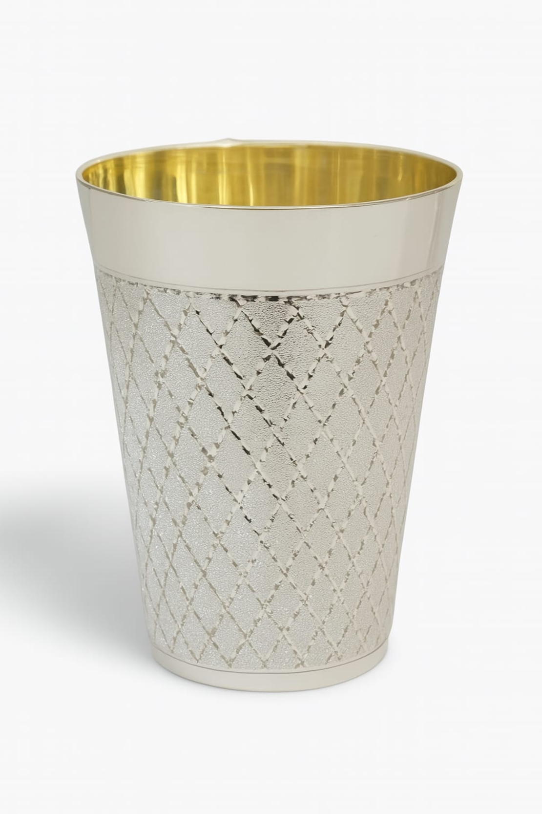 Pure silver mesh diamond Kiddush set