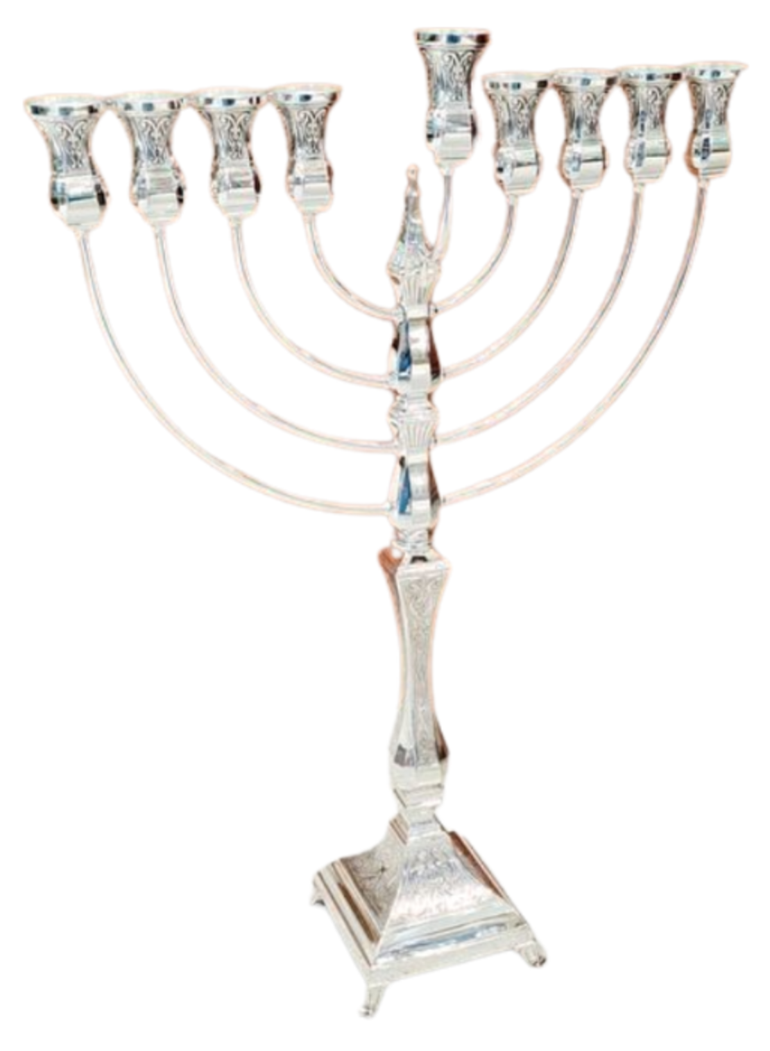 חנוכיה שמש מעוטר כסף טהור
