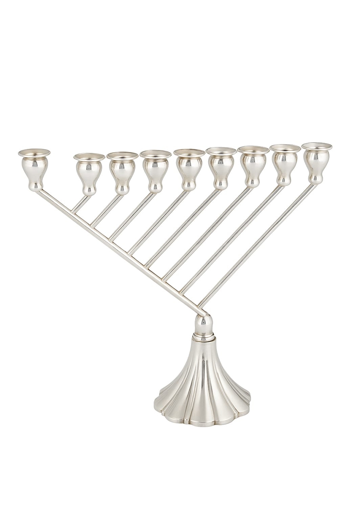 חנוכיה וילון אלכסון כסף טהור