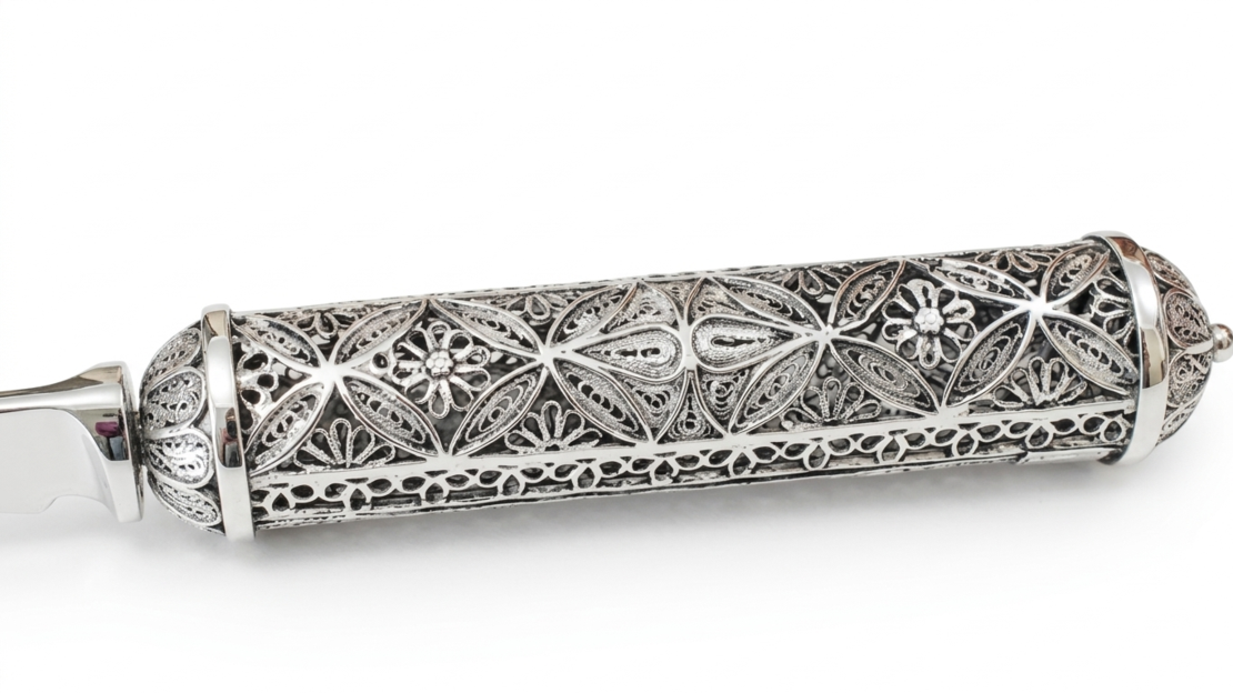 סכין חלות פילגרין כסף טהור