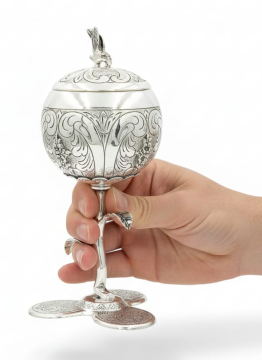 גביע קידוש רוזין מעוטר כסף טהור