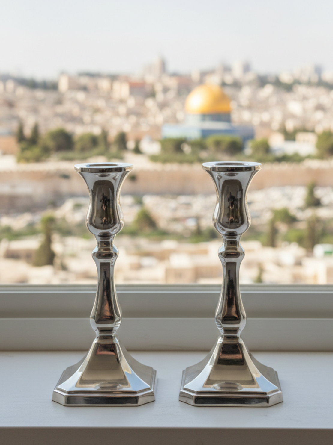 פמוטי מיני מרובע כסף טהור