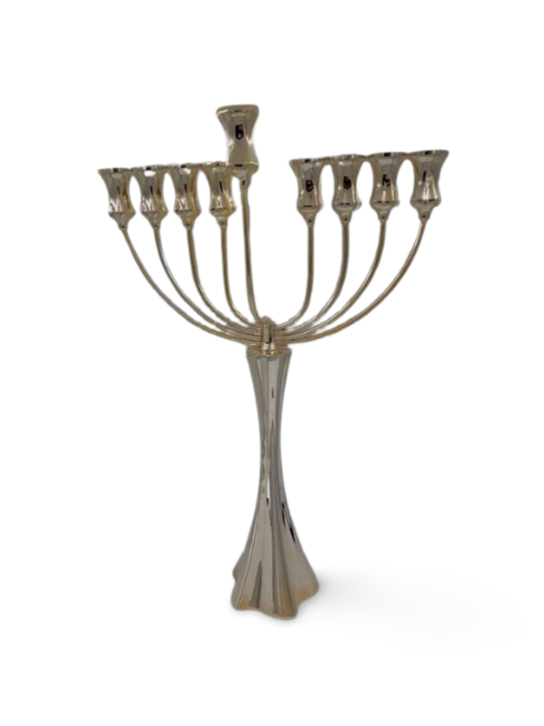 Pure silver star menorah