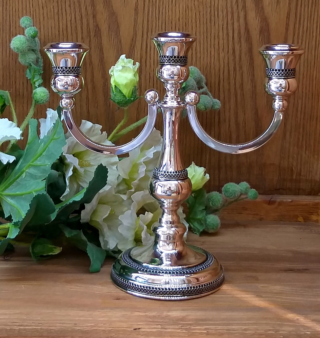 Candelabra apple 3 branches pure silver