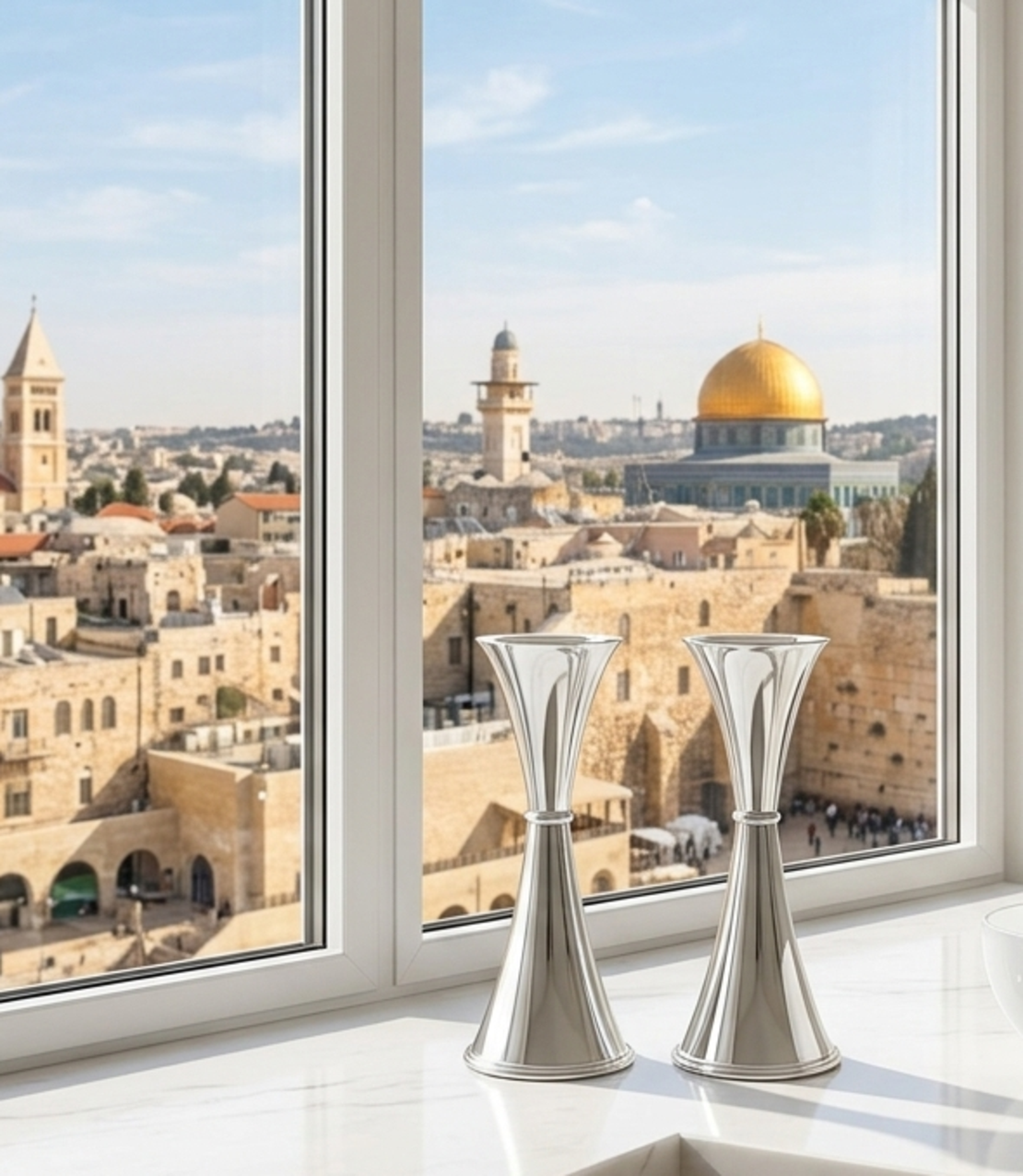 pure silver hourglass candlesticks