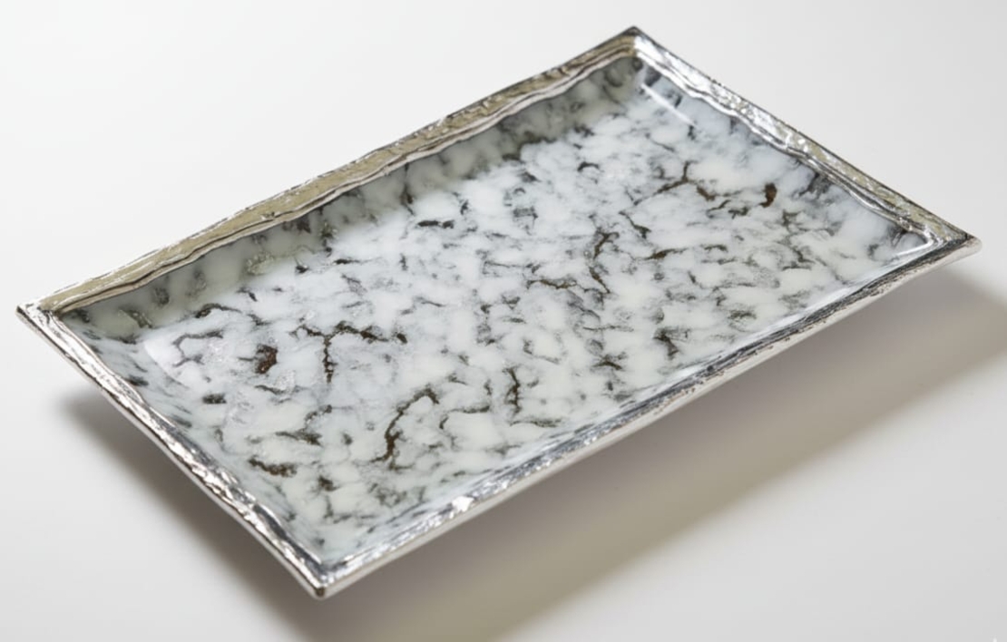 מגש פמוטים / ליקר זכוכית חלבי