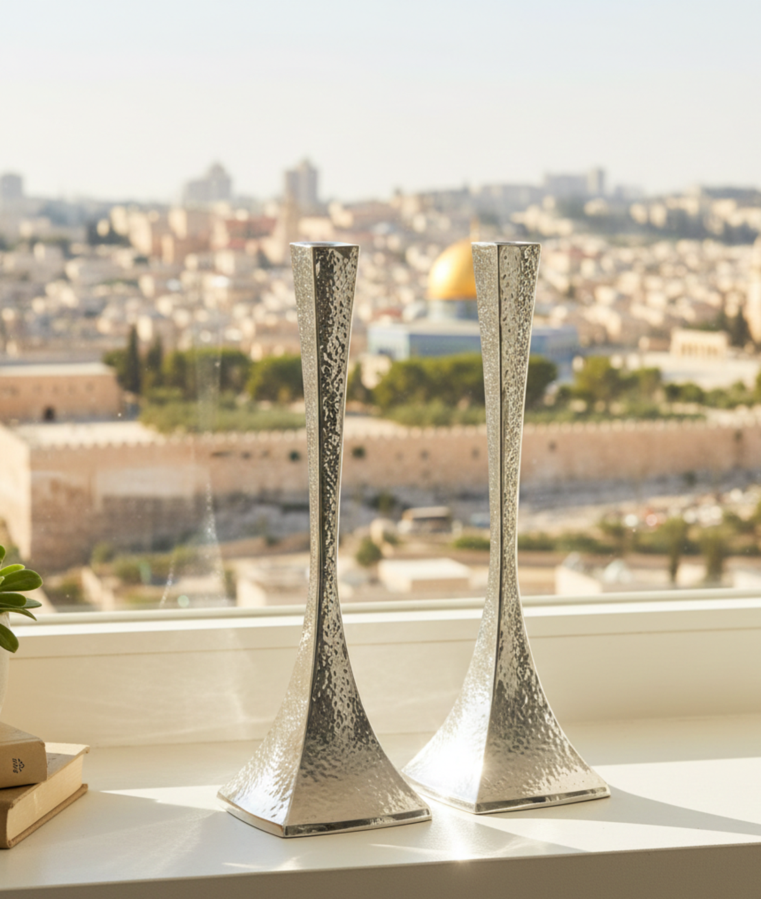 Pure silver Hammer Prince Candlesticks