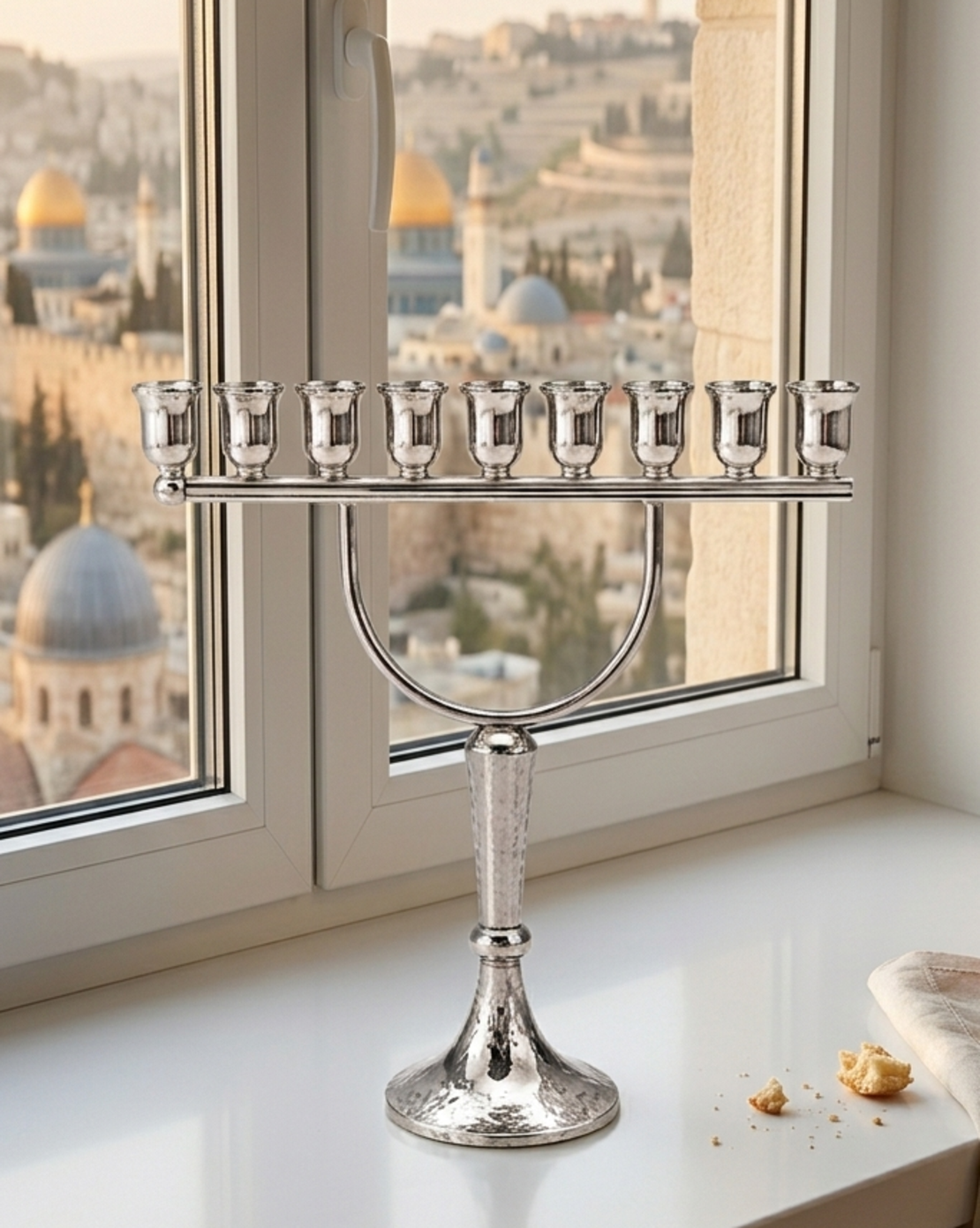 Pure silver Ailon menorah