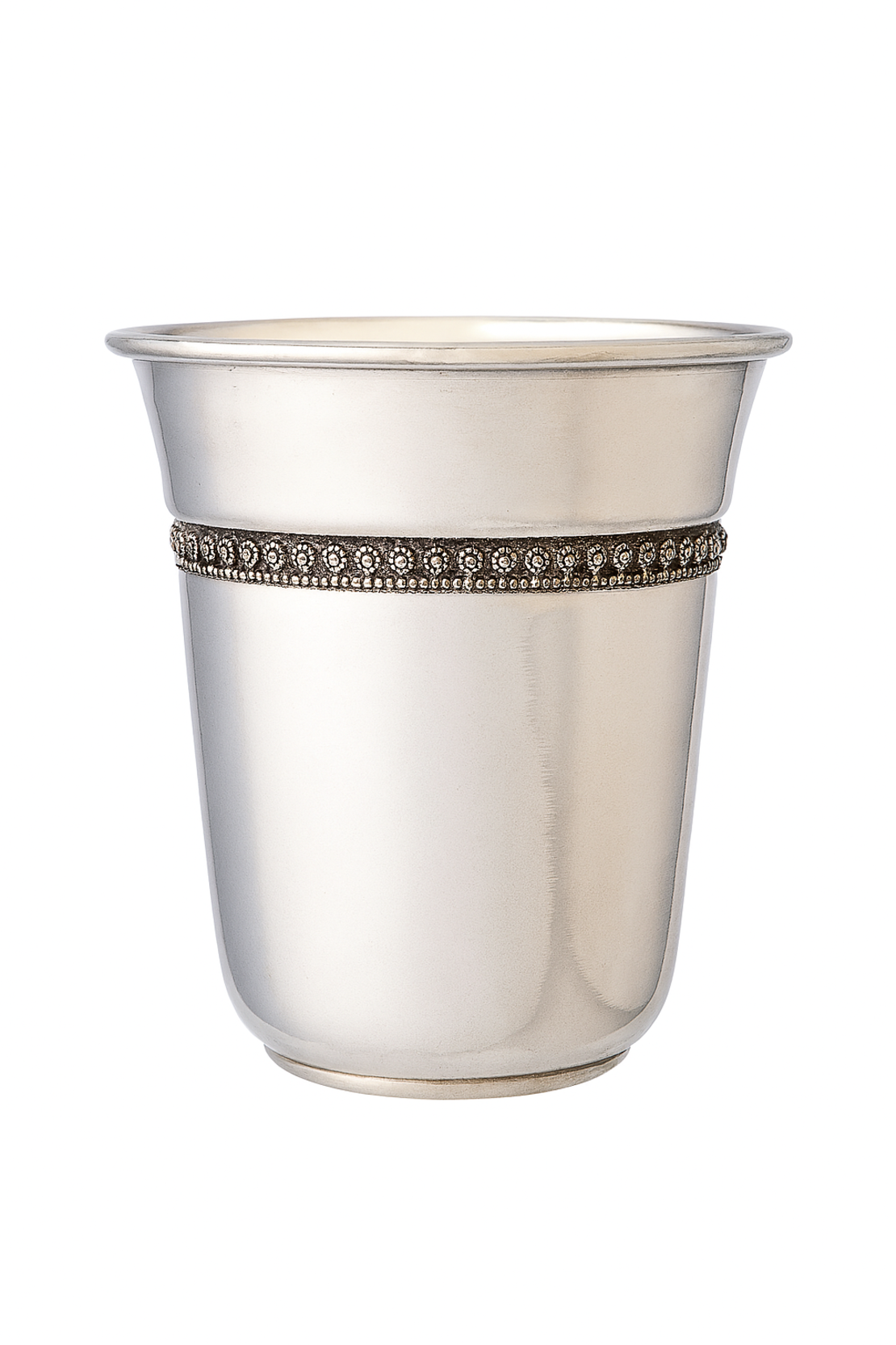 Kiddush cup round ribbon pure silver