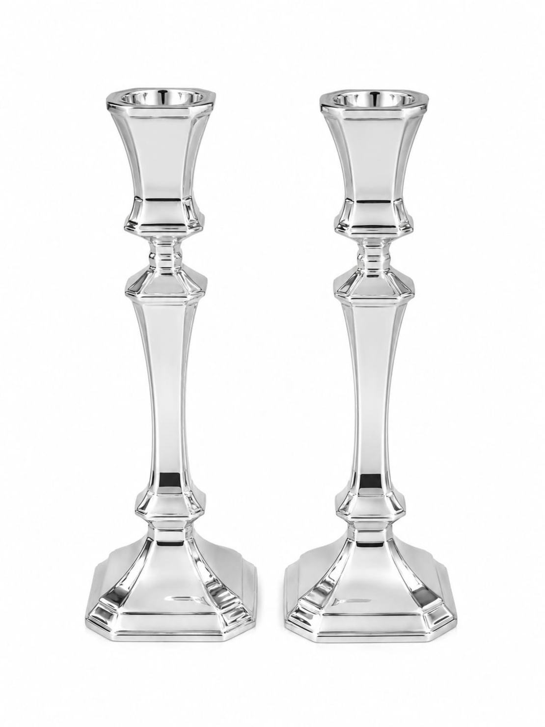 Candlesticks for Shabbat in a clean and magnificent design made of pure 925 silver, handmade