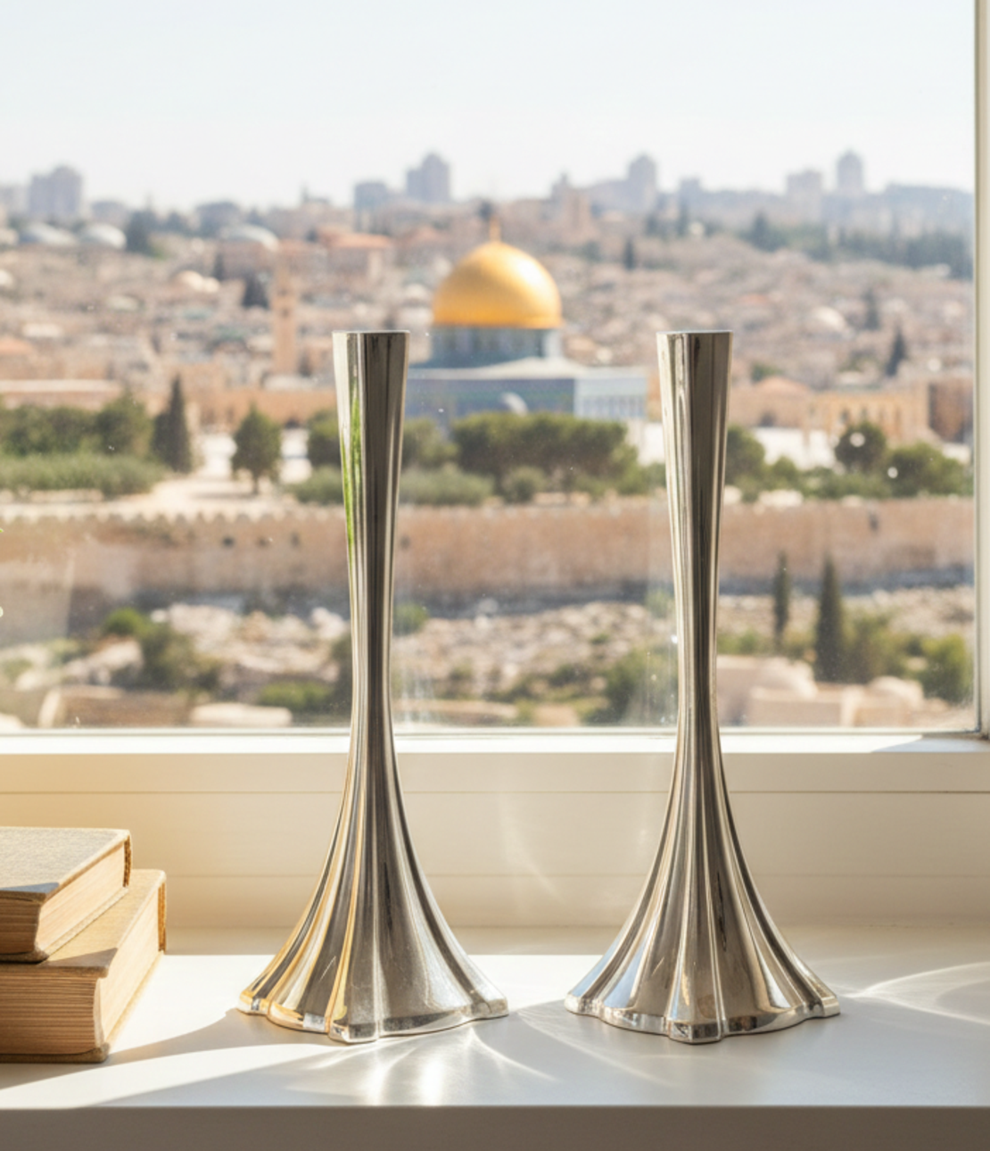 pure silver convex Prince candlesticks