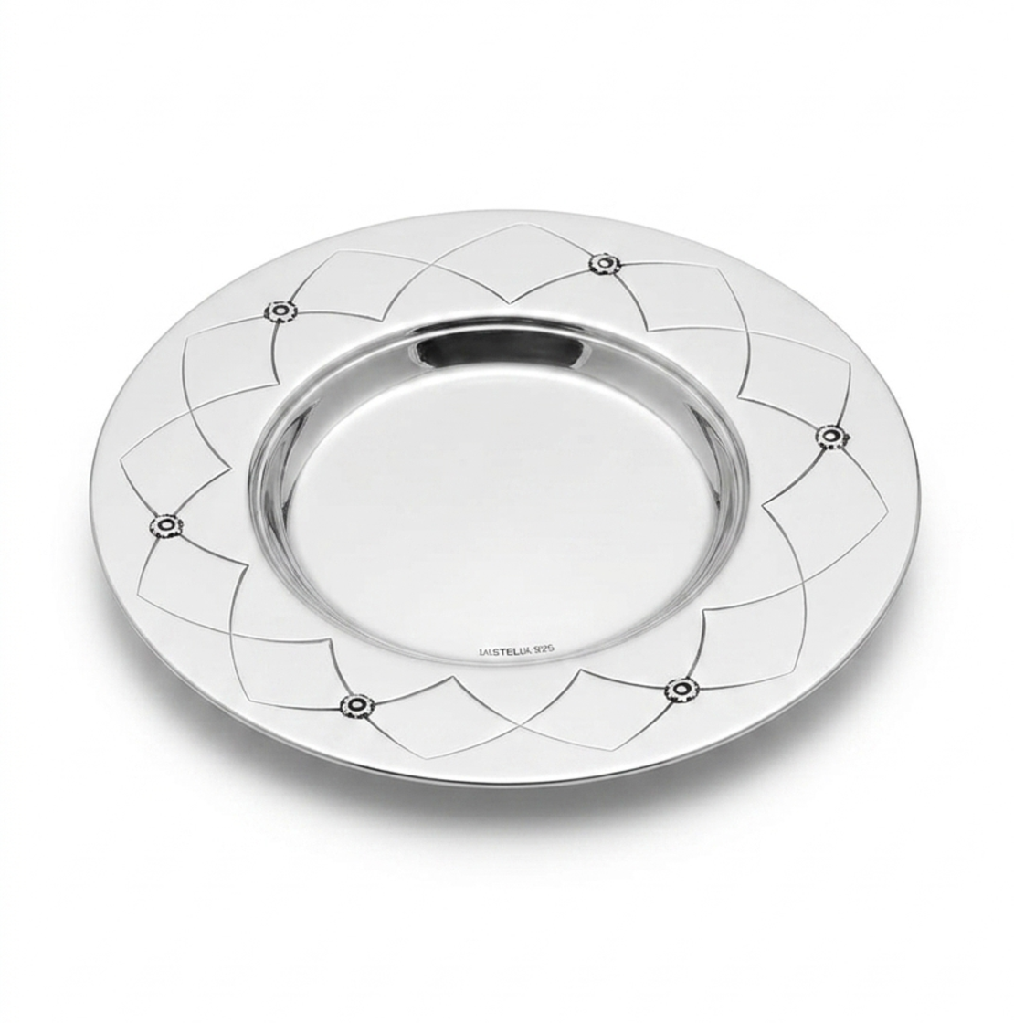 Kiddush Cup Plate X Flower Pure Silver