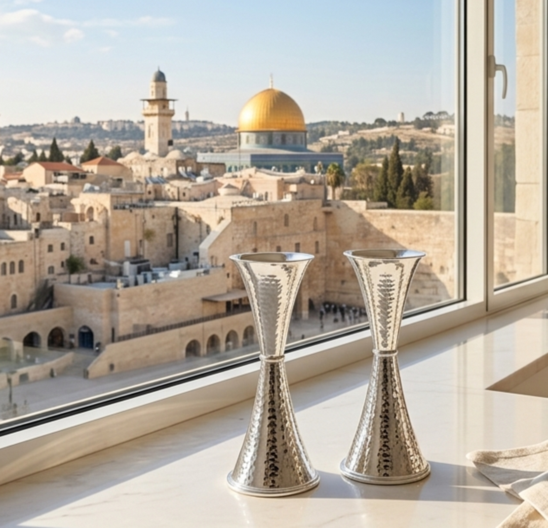 פמוטי מיני שעון חול פטיש כסף טהור