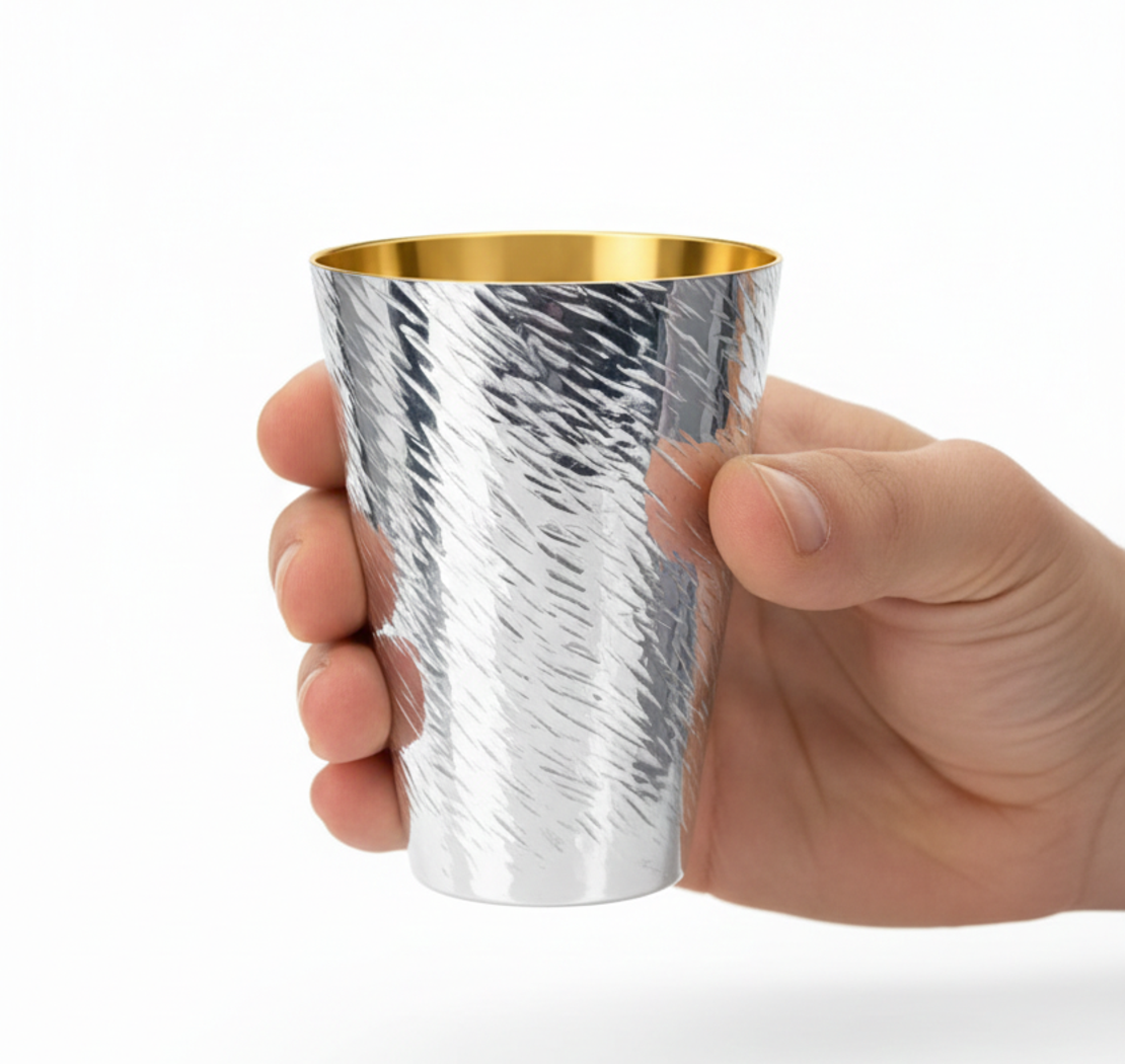 כוס קידוש מערבולת כסף טהור