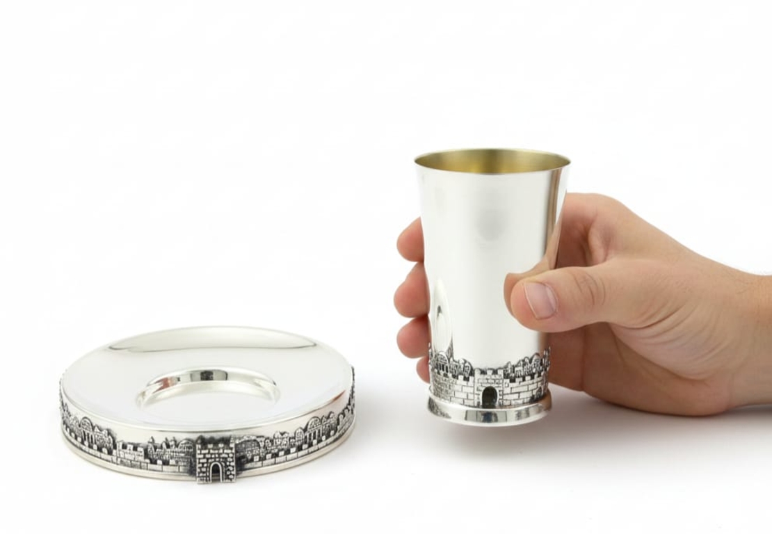 Kiddush Jerusalem pure silver set