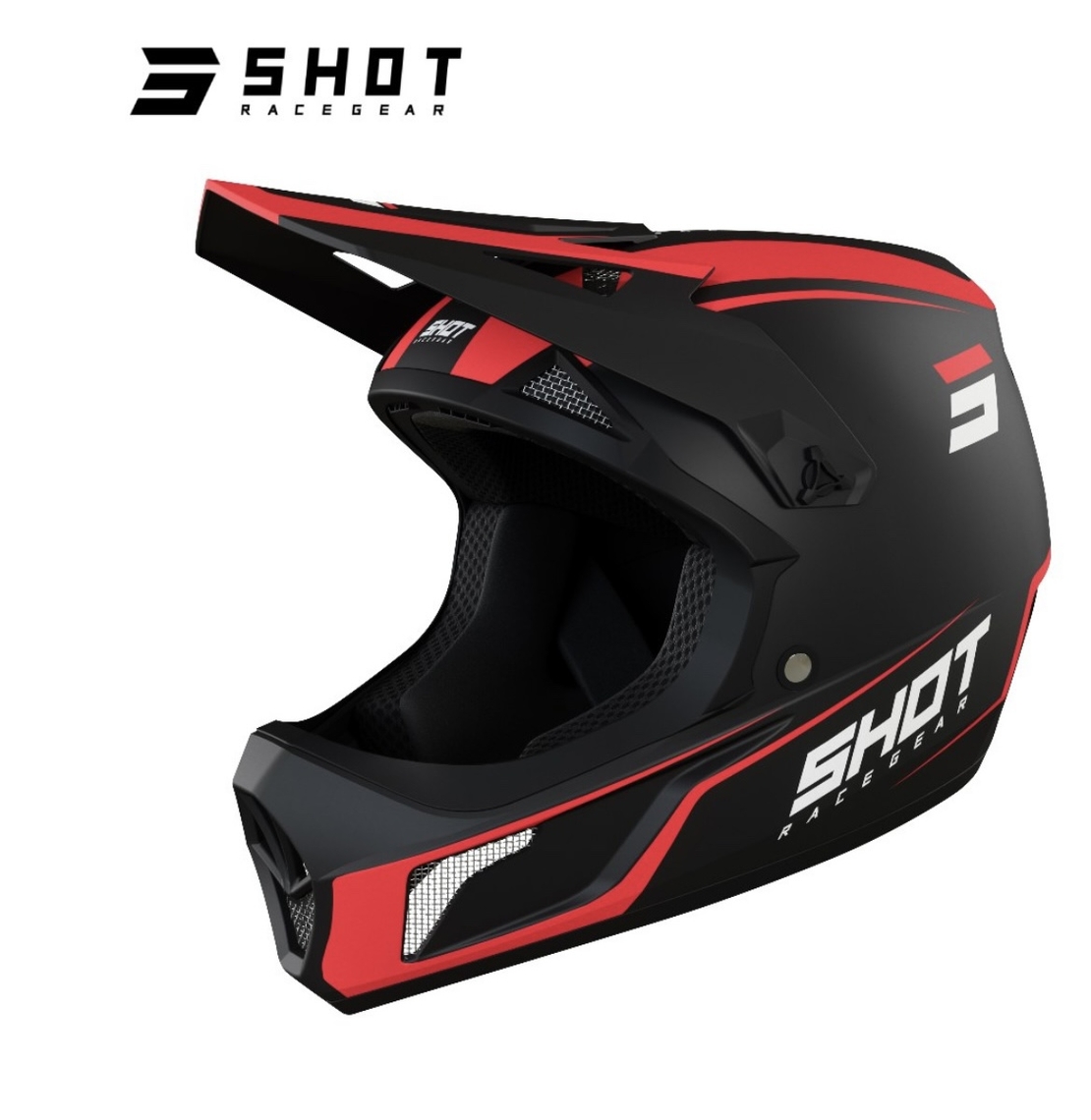 קסדת אופניים מלאה SHOT שחור אדום