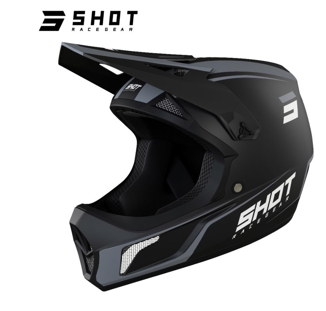 קסדת אופניים מלאה SHOT שחור אפור