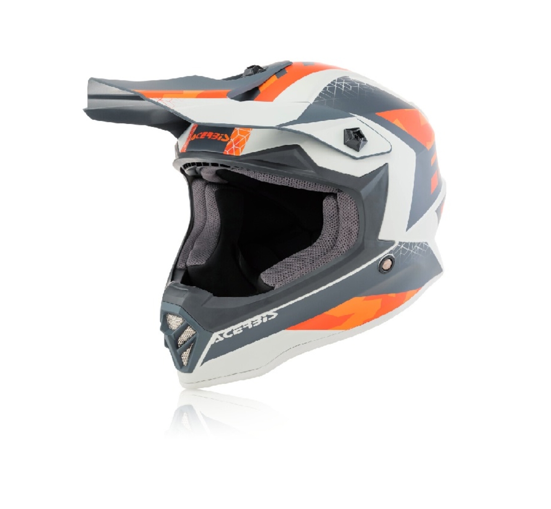 קסדה לילדים Acerbis Steel Kids אפור\כתום\לבן