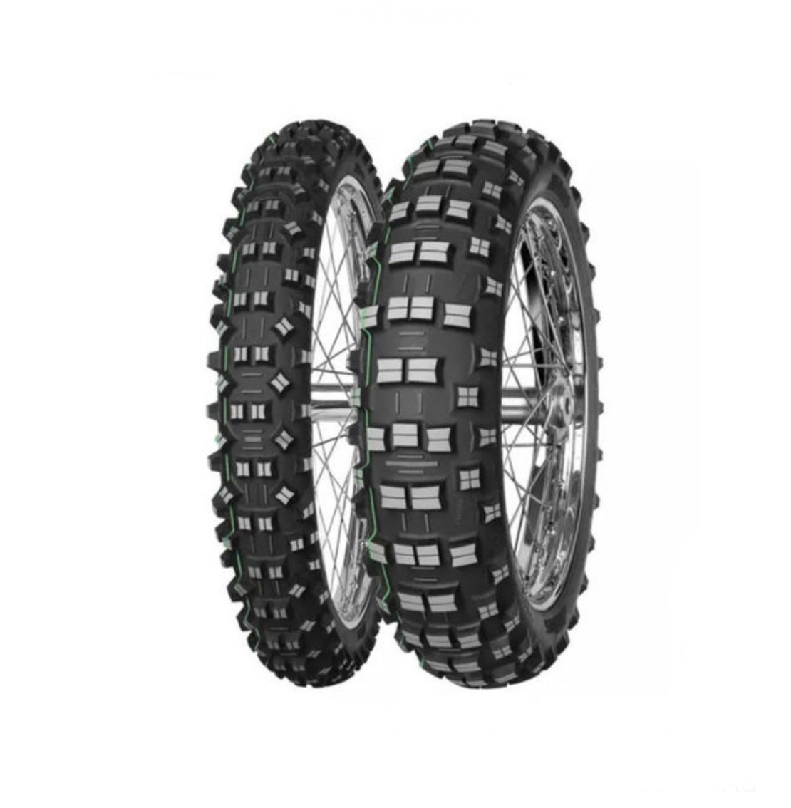 סט צמיגים אחורי וקדמי מיטאס שני פסים 140/80-18  90/90-21