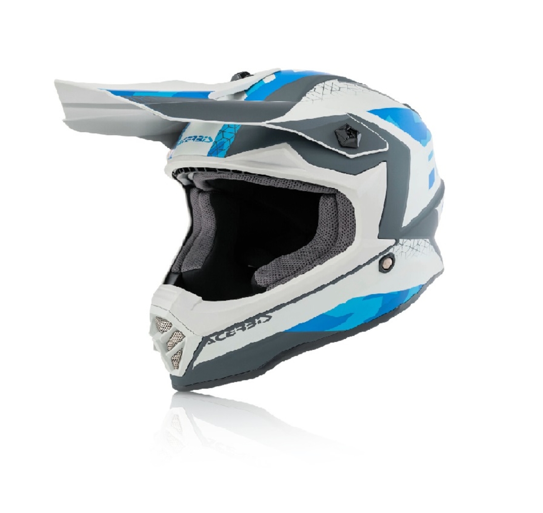 קסדה לילדים Acerbis Steel Kids אפור\כחול\לבן